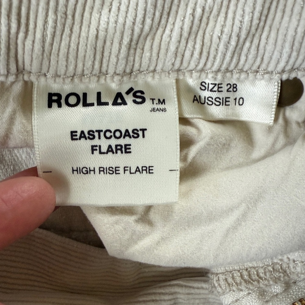 ROLLA’S Vanilla Corduroy Eastcoast Flare Size 28 - Picture 13 of 14